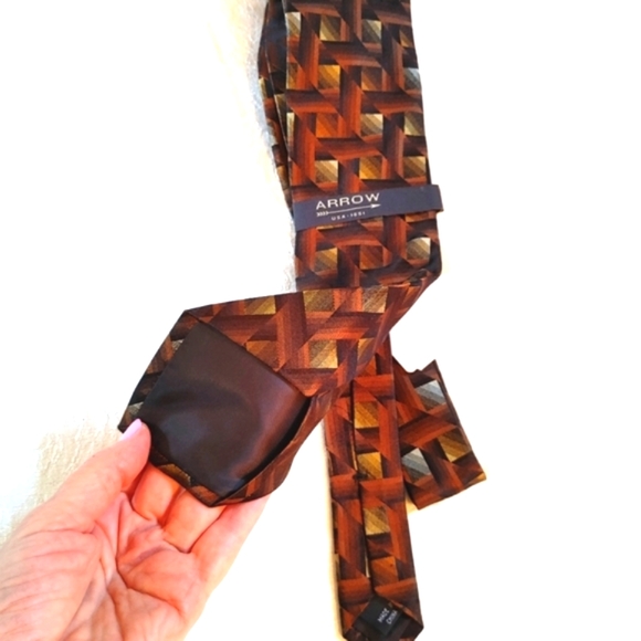 Arrow "Lattice Grid" Men's Tie - NEW with Tag - Picture 6 of 8